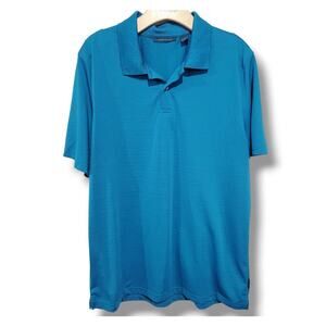 Perry Ellis men's teal short sleeves polo shirt - large